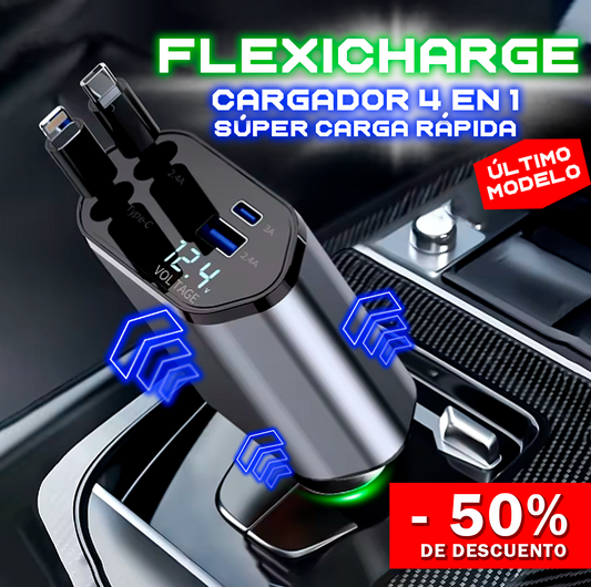CARGADOR 4 EN 1 PARA AUTO - 120 WATTS