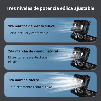 VENTILADOR SOLAR 2 EN 1 DOBLE CABEZAL 360 GRADOS